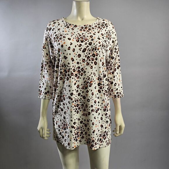 Chicos Small Leopard Print Women's Top R7 - Picture 1 of 4